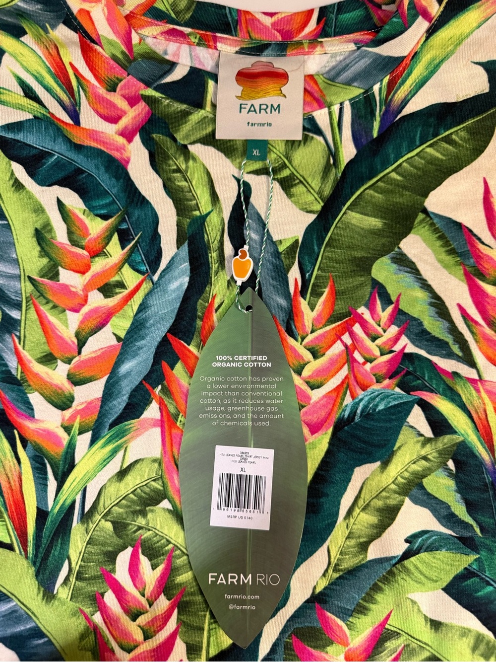 FARM Rio Green Multi Tropical Midi Dress with Tie-Waist - Picture 9 of 12